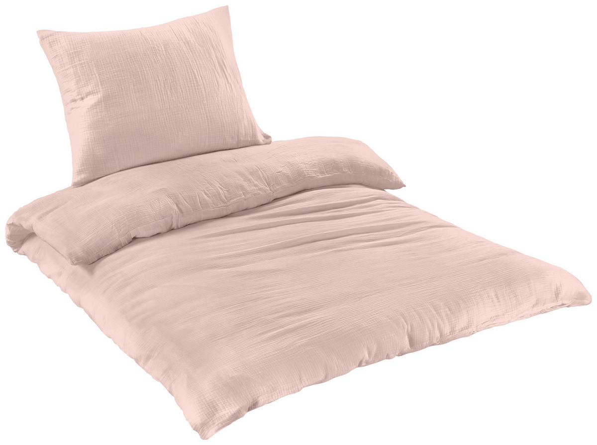 WENDEBETTWÄSCHE Musselin 140/200 cm  - Hellrosa, Basics, Textil (140/200cm) - Novel