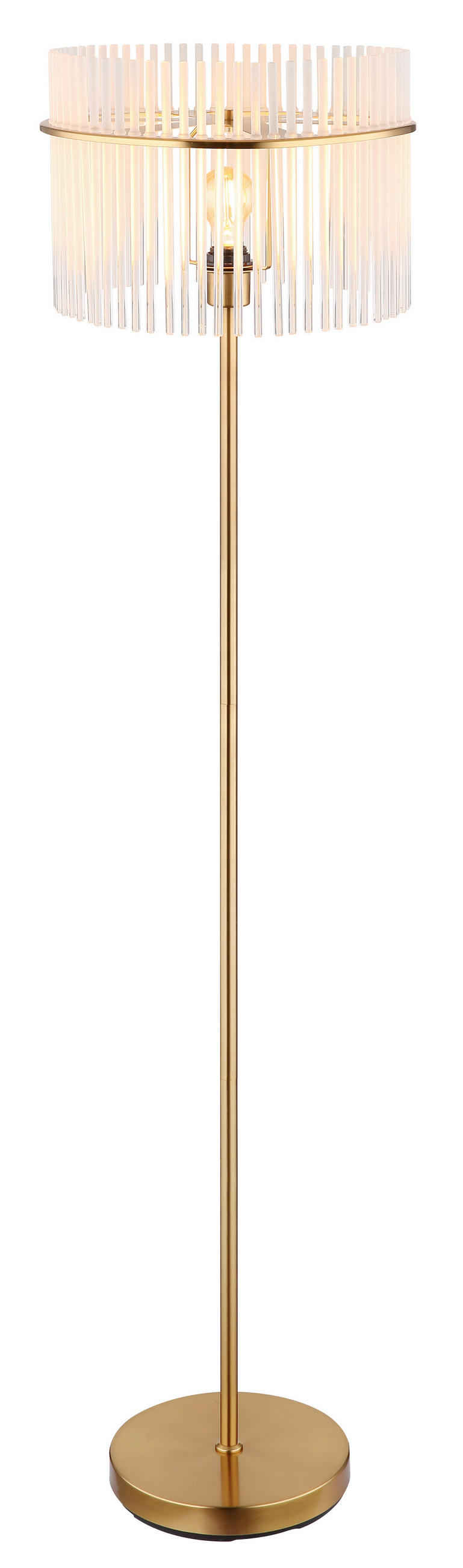 STEHLEUCHTE 38/152 cm    - Klar/Goldfarben, KONVENTIONELL, Glas/Metall (38/152cm) - Globo