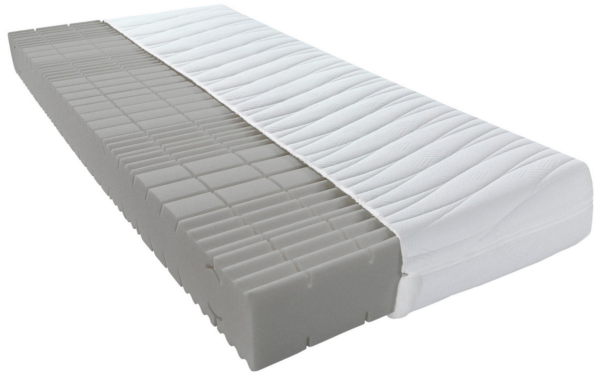 KOMFORTSCHAUMMATRATZE 90/200 cm Höhe ca. 18 cm  - Weiß, Basics, Textil (90/200cm) - Sleeptex