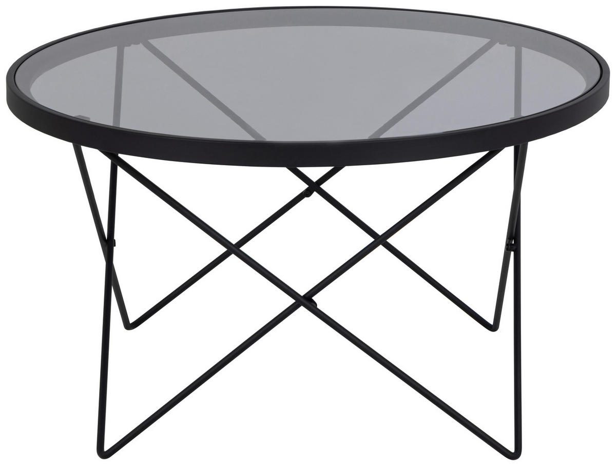COUCHTISCH in Glas  - Schwarz/Grau, Design, Glas/Metall (80/45/80cm) - Livetastic