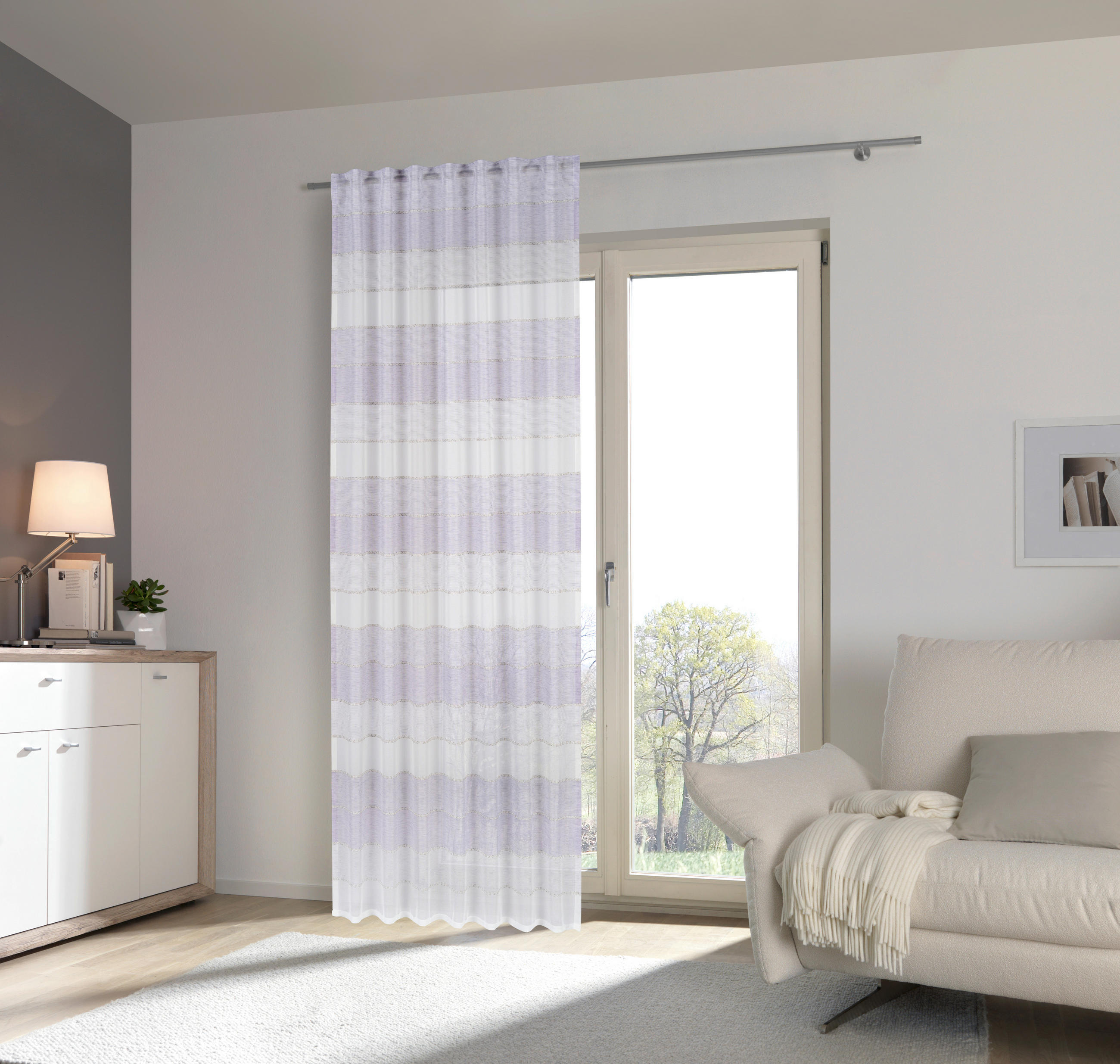 FERTIGVORHANG  halbtransparent   140/245 cm  - Lila, Basics, Textil (140/245cm) - Esposa