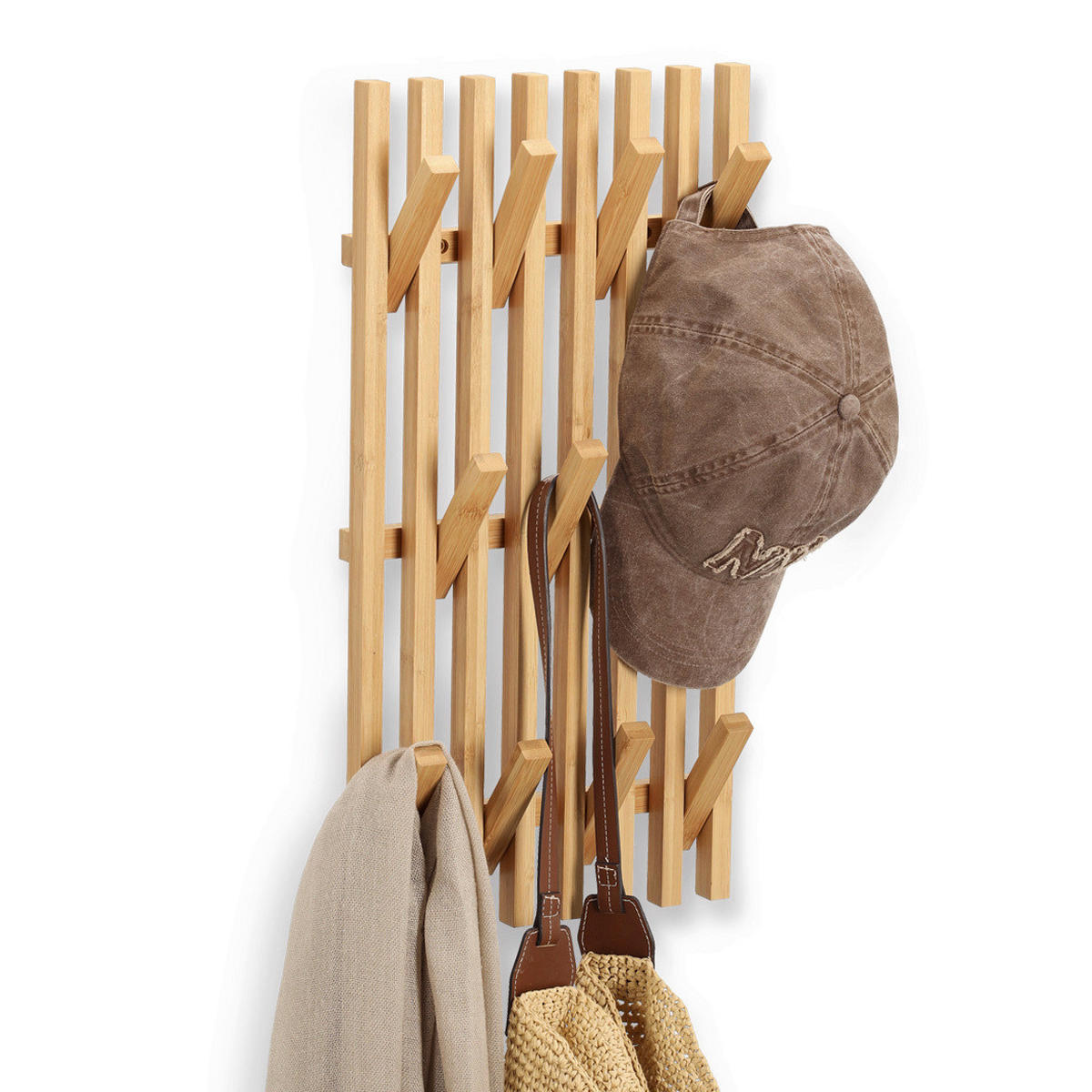 WANDGARDEROBE  in Bambus Naturfarben  - Naturfarben, Basics, Holz (25,5/3,5/50cm) - Zeller Present