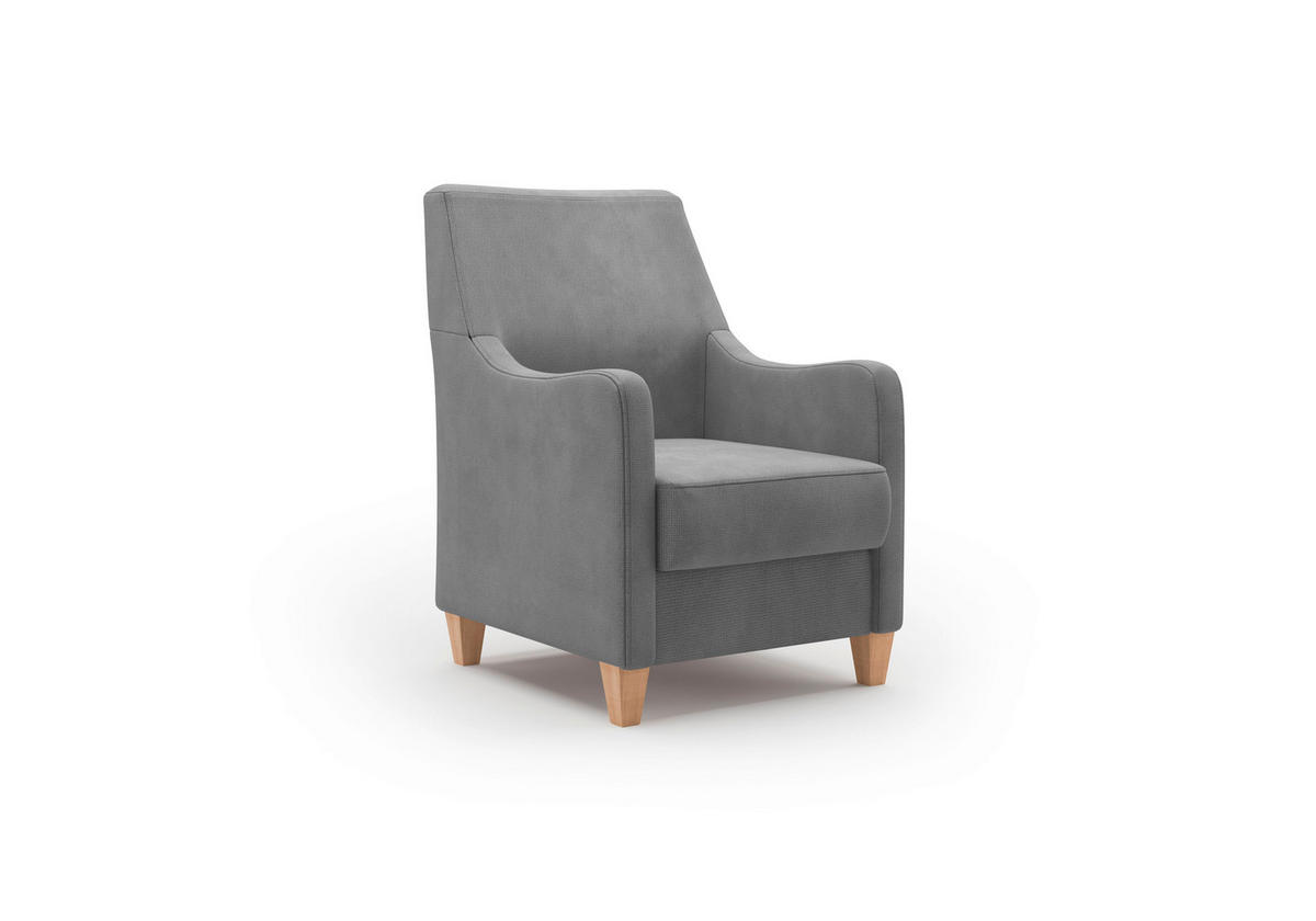 SESSEL in Flachgewebe Grau  - Eichefarben/Grau, KONVENTIONELL, Holz/Textil (70/93/75cm) - Sit & More