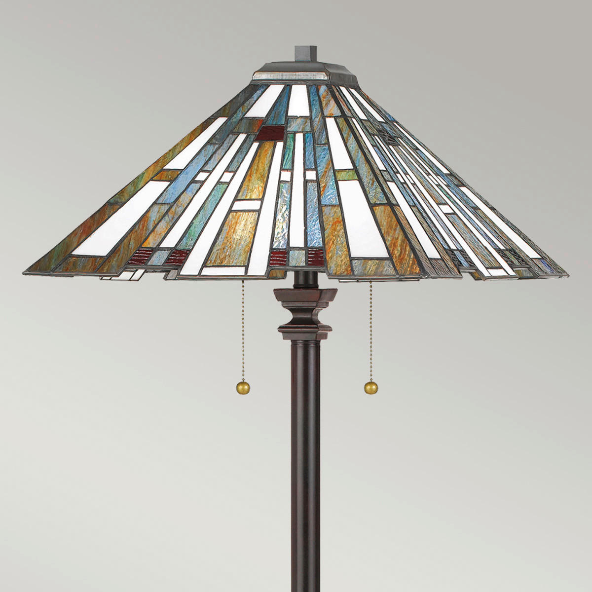 STEHLEUCHTE - Dunkelbraun/Multicolor, Konventionell, Glas/Naturmaterialien (30/157.80cm) - Elstead Lighting