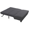 SCHLAFSOFA mit Relaxfunktion mit Typenauswahl, Fußauswahl, Stoffauswahl, Liegefunktion Flachgewebe Dunkelgrau - Dunkelgrau/Schwarz, Design, Textil/Metall (160/85/100cm) - Carryhome
