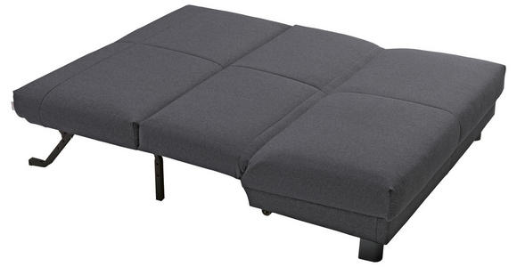 SCHLAFSOFA mit Relaxfunktion mit Typenauswahl, Fußauswahl, Stoffauswahl, Liegefunktion Flachgewebe Dunkelgrau - Dunkelgrau/Schwarz, Design, Textil/Metall (160/85/100cm) - Carryhome