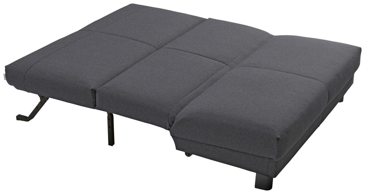 SCHLAFSOFA mit Relaxfunktion Flachgewebe Dunkelgrau  - Dunkelgrau/Schwarz, Design, Textil/Metall (160/85/100cm) - Carryhome