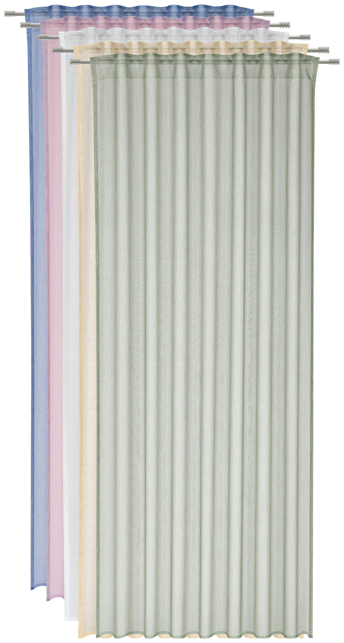 HOTOVÝ ZÁVES, priehľadné, 140/245 cm - ružová, Basics, textil (140/245cm) - Esposa