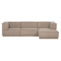 ECKSOFA Manu Taupe Teddystoff  - Taupe/Schwarz, MODERN, Kunststoff/Textil (286/160cm) - Livetastic