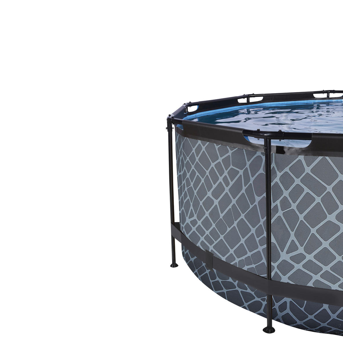 EXIT POOL STONE 360X122 360/122 cm  - Grau, KONVENTIONELL, Metall (360/122cm) - EXIT Toys