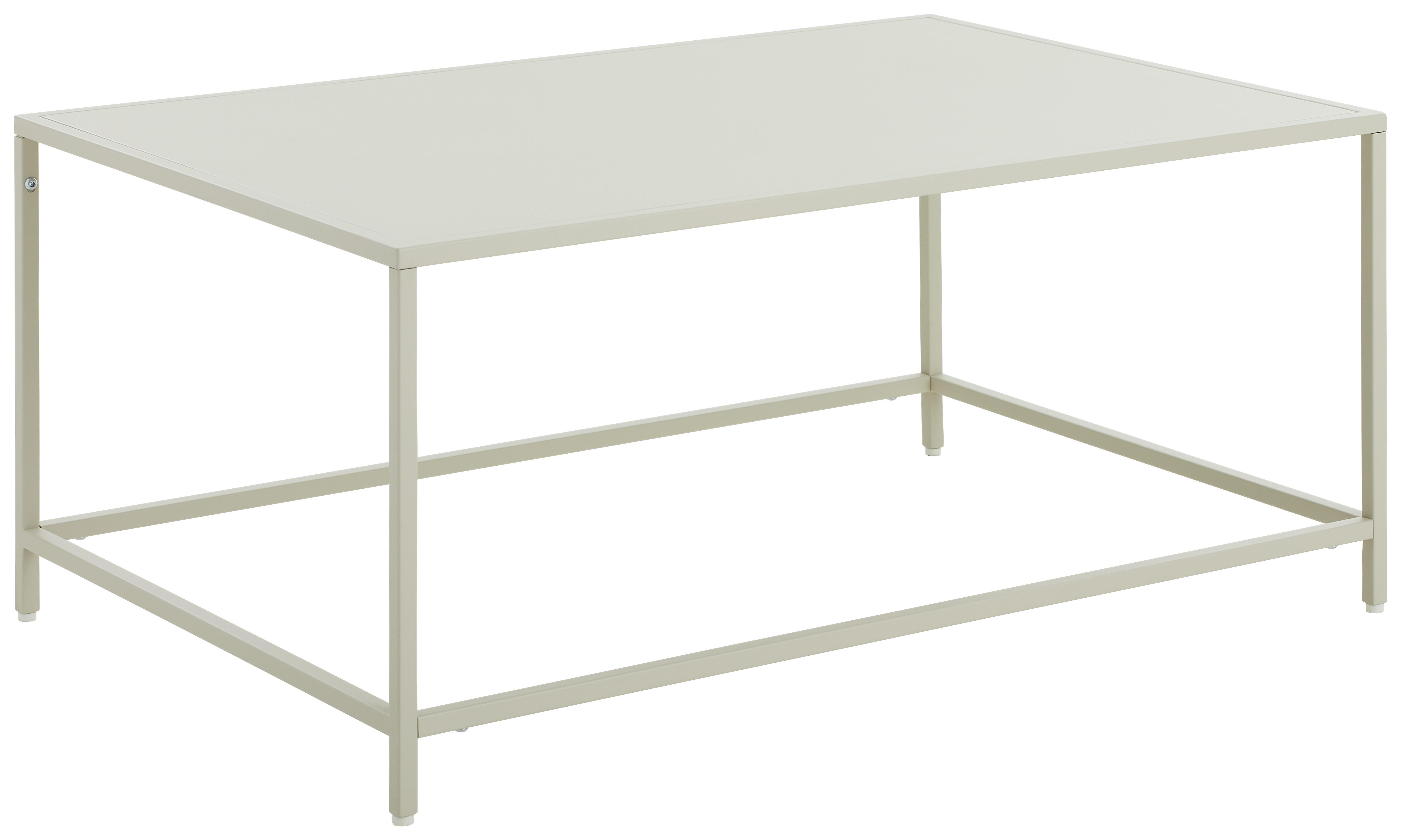 COUCHTISCH in Metall 60/90/40 cm  - Silberfarben/Creme, Basics, Metall (60/90/40cm) - MID.YOU