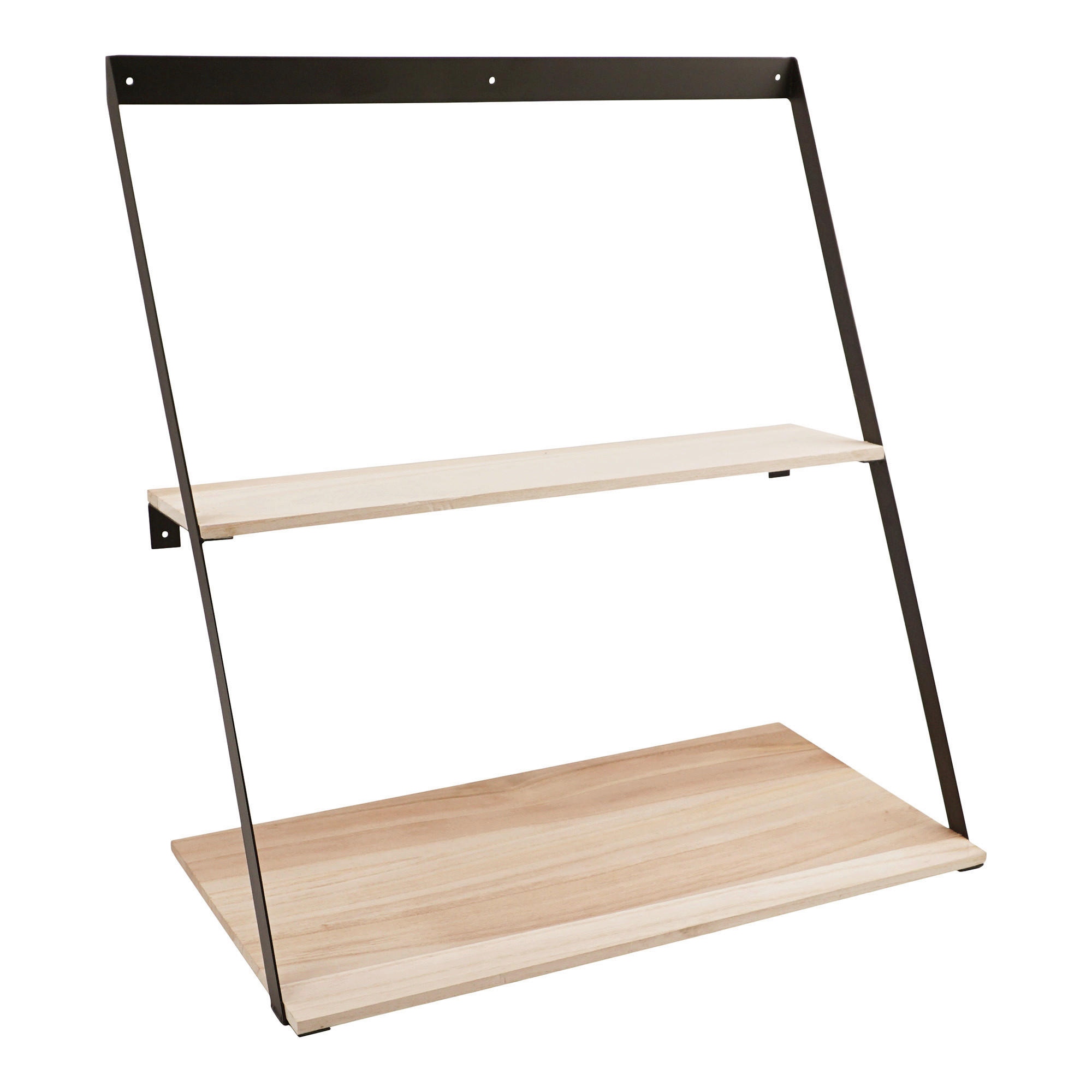 VÄGGHYLLPLAN 50/52/21 cm  - brun/svart, Design, metall/trä (50/52/21cm)