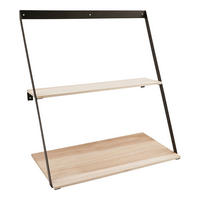 VÄGGHYLLPLAN 50/52/21 cm  - brun/svart, Design, metall/trä (50/52/21cm)