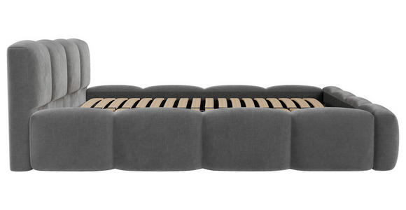 POLSTERBETT Lattenrost, Bettkasten Dunkelgrau 140/200 cm - Dunkelgrau/Schwarz, Design, Holz/Textil (140/200cm) - Carryhome