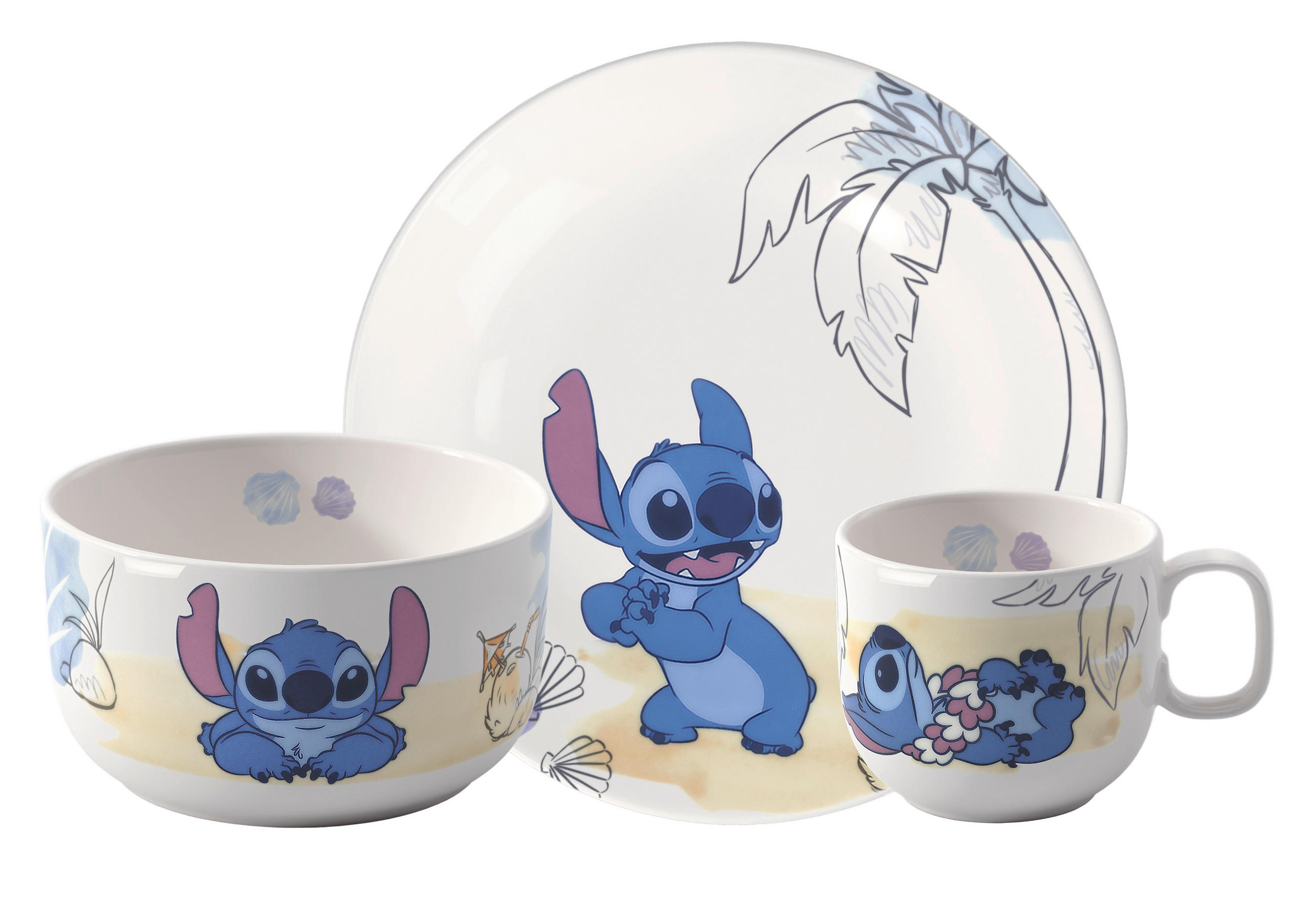 KINDERGESCHIRRSET Disney Stitch Fine China 3-teilig  - Multicolor, Basics, Keramik (26,6/13,3/23,2cm) - Villeroy & Boch