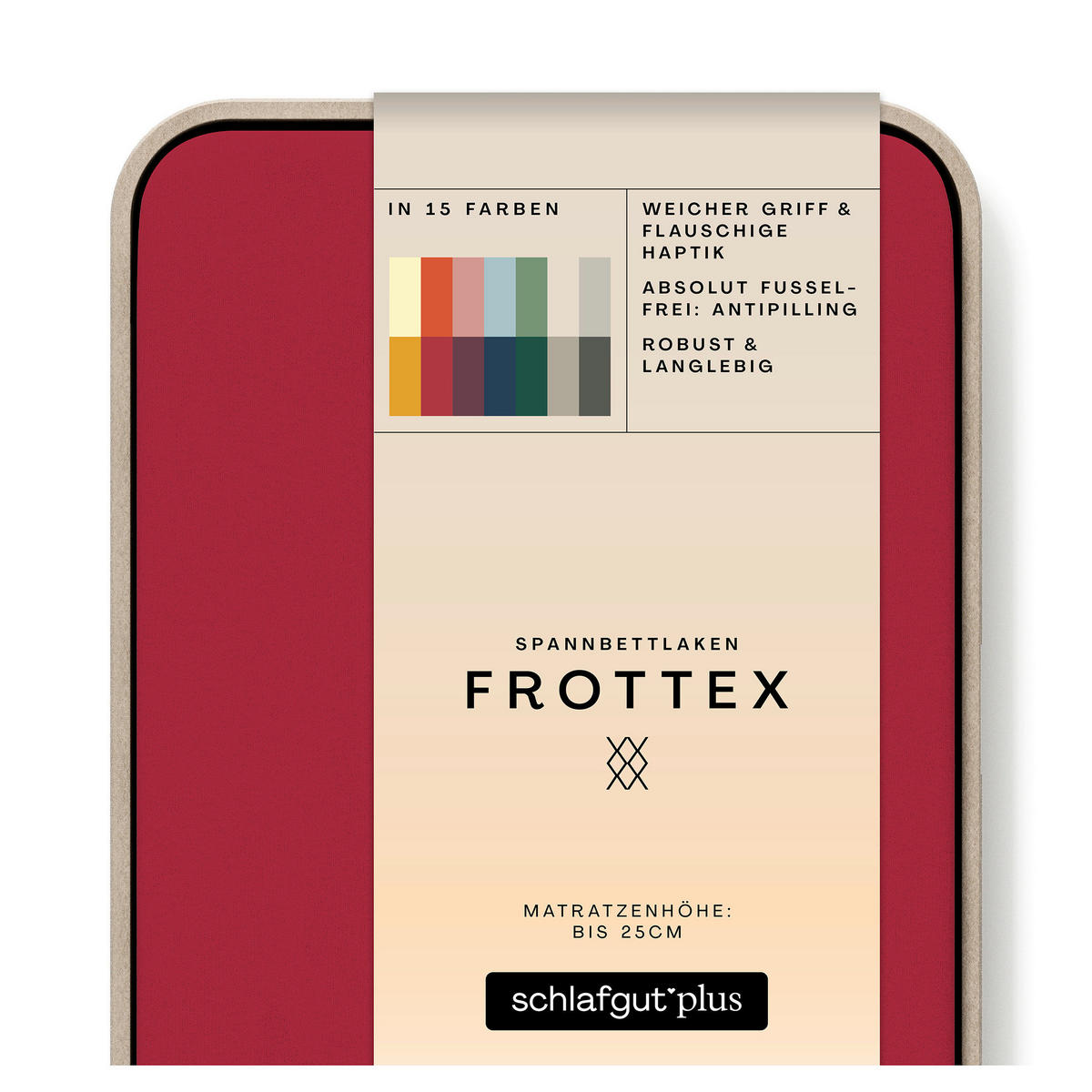 SPANNLEINTUCH 100/200 cm Frottee  - Dunkelrot, Basics, Textil (100/200cm) - Schlafgut