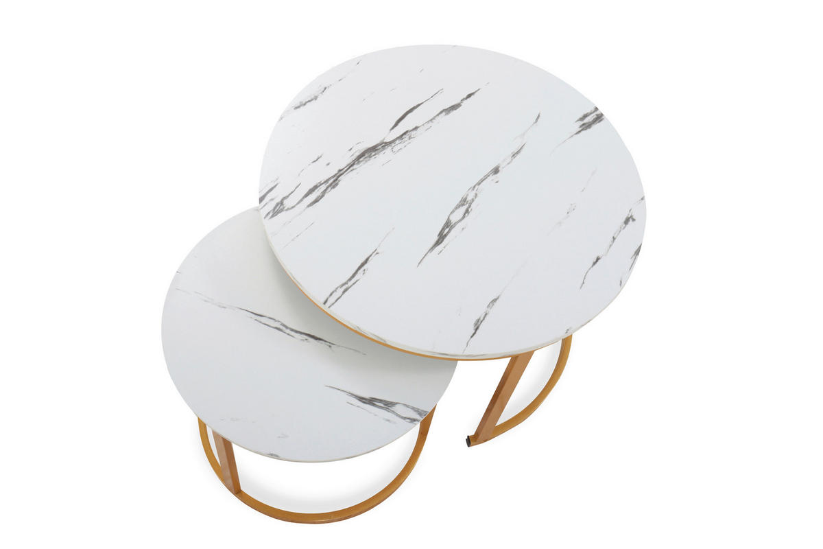 SET KLUB STOLIĆA višebojno, bijela, zlatne boje  metal, drvni materijal  - bijela/višebojno, Design, drvni materijal/metal (50-70/50-70/38-45cm) - MID.YOU