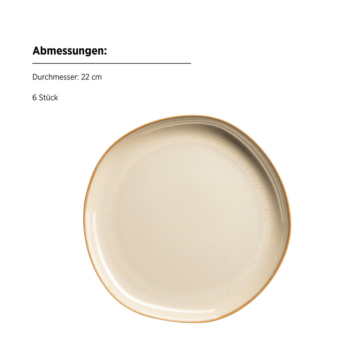 DESSERTTELLERSET Cordelia 6-teilig  - Sandfarben, Trend, Keramik (22cm) - Mäser