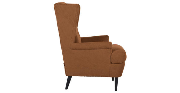 OHRENSESSEL Flachgewebe Rostfarben  - Rostfarben/Dunkelbraun, Design, Holz/Textil (72/104/85cm) - Carryhome