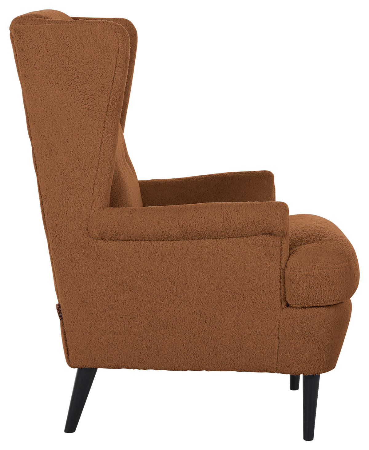 OHRENSESSEL in Flachgewebe Rostfarben  - Rostfarben/Dunkelbraun, Design, Holz/Textil (72/104/85cm) - MID.YOU