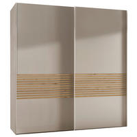 SCHWEBETÜRENSCHRANK in Champagner  - Eiche Bianco/Champagner, Design, Holzwerkstoff/Metall (200/217/67cm) - Novel