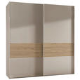 SCHWEBETÜRENSCHRANK  in Champagner, Eiche Bianco  - Eiche Bianco/Champagner, Design, Holzwerkstoff/Metall (200/236/67cm) - Novel