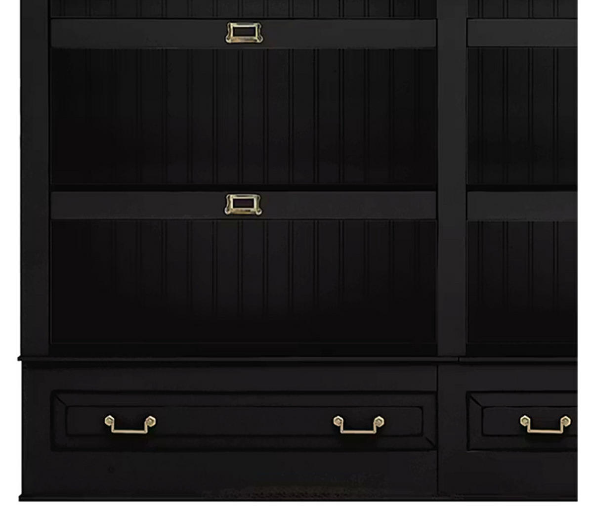 BÜCHERWAND Pinie massiv Schwarz  - Schwarz/Bronzefarben, LIFESTYLE, Holz/Metall (311/238,5/46,5cm) - Livetastic