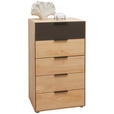 KOMMODE  in 61,5/104,9/44,2 cm  - Dunkelbraun/Erlefarben, Natur, Glas/Holz (61,5/104,9/44,2cm) - Valnatura
