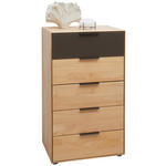 KOMMODE  in 61,5/104,9/44,2 cm  - Dunkelbraun/Erlefarben, Natur, Glas/Holz (61,5/104,9/44,2cm) - Valnatura