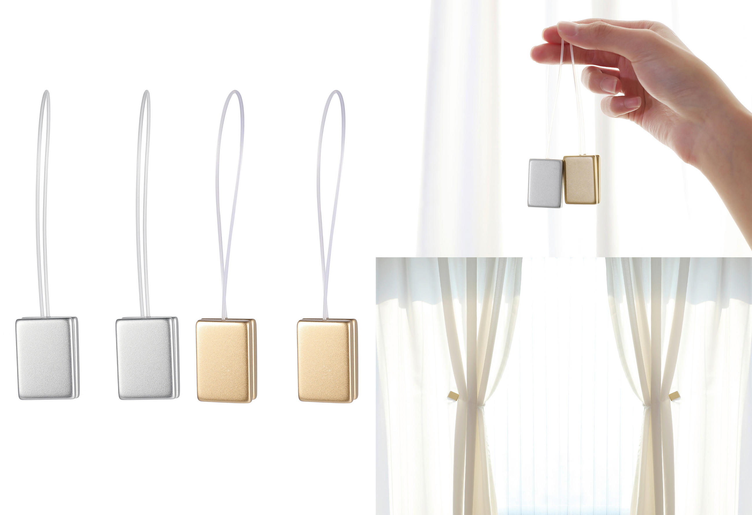 FÜGGÖNYELKÖTŐ  - aranyszínű, Basics, műanyag (3,5/5cm) - Homeware