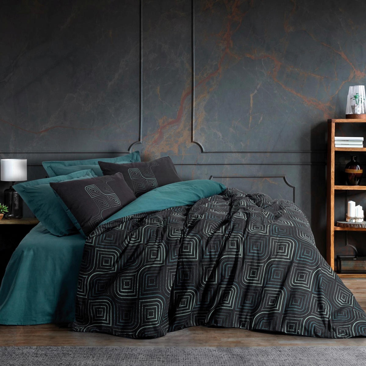 BETTWÄSCHE 135/200 cm  - Multicolor/Petrol, Basics, Textil (135/200cm)