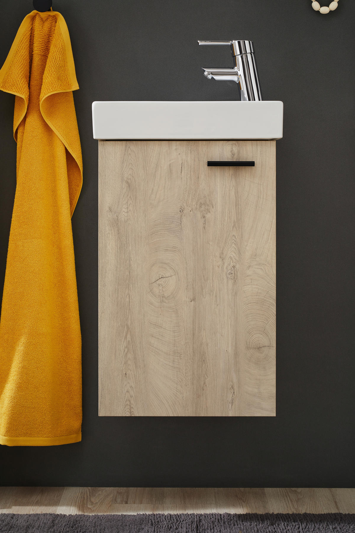 GÄSTEBAD 40 cm  - Eichefarben/Weiß, KONVENTIONELL, Holzwerkstoff (40cm) - home24