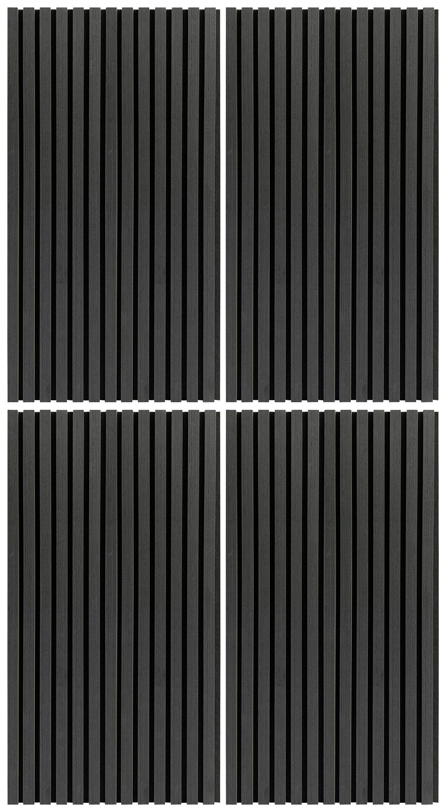 AKUSTIKPANEEL Echtholz 52/104/2,2 cm 4 Stück  - Schwarz, KONVENTIONELL, Holz/Kunststoff (52/104/2,2cm) - Xora