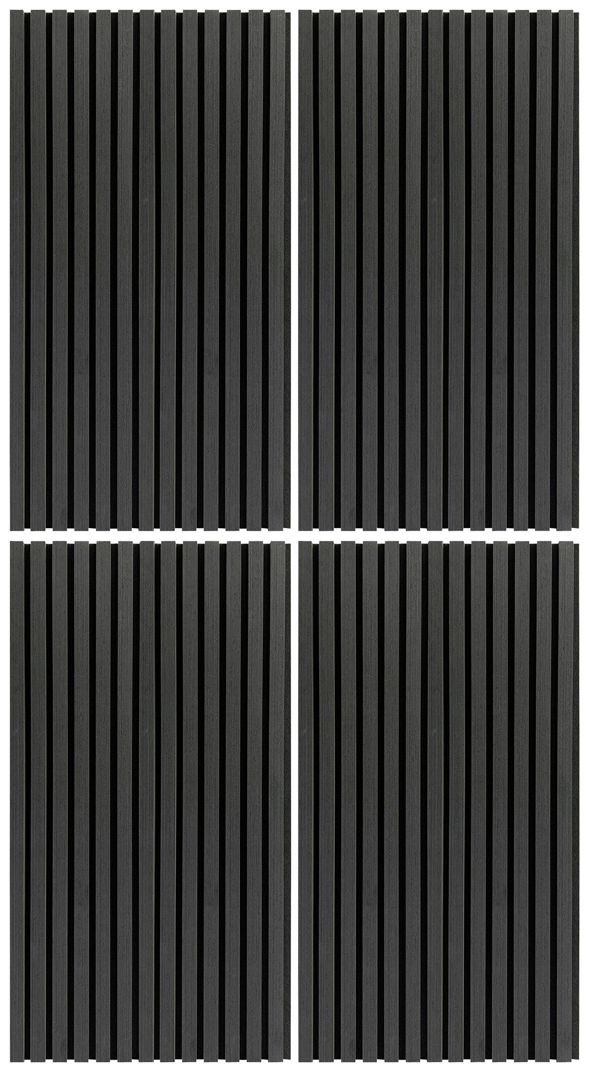 AKUSTIKPANEEL Echtholz 52/104/2,2 cm 4 Stück  - Schwarz, Konventionell, Holz/Kunststoff (52/104/2,2cm)