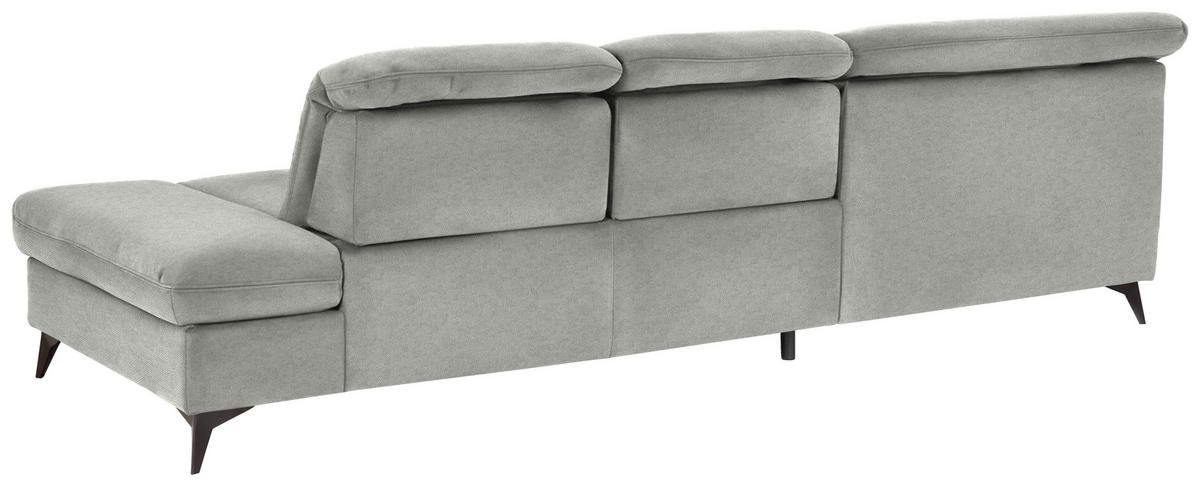 ECKSOFA Chenille Silberfarben  - Silberfarben/Schwarz, Design, Textil/Metall (198/288cm) - Beldomo Style