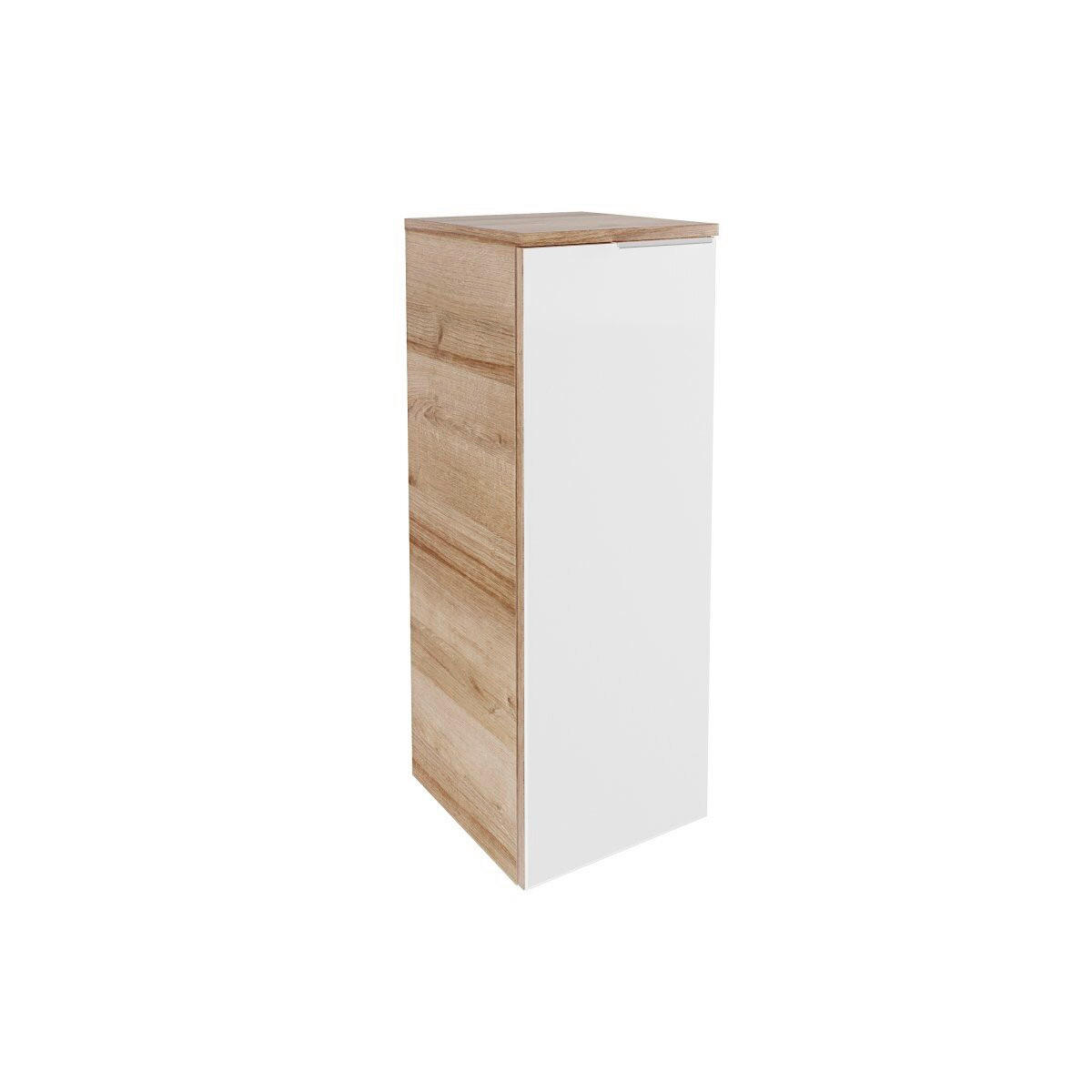 MIDISCHRANK 30,2/82,6/32 cm  - Chromfarben/Eichefarben, Basics, Glas/Holzwerkstoff (30,2/82,6/32cm) - MID.YOU