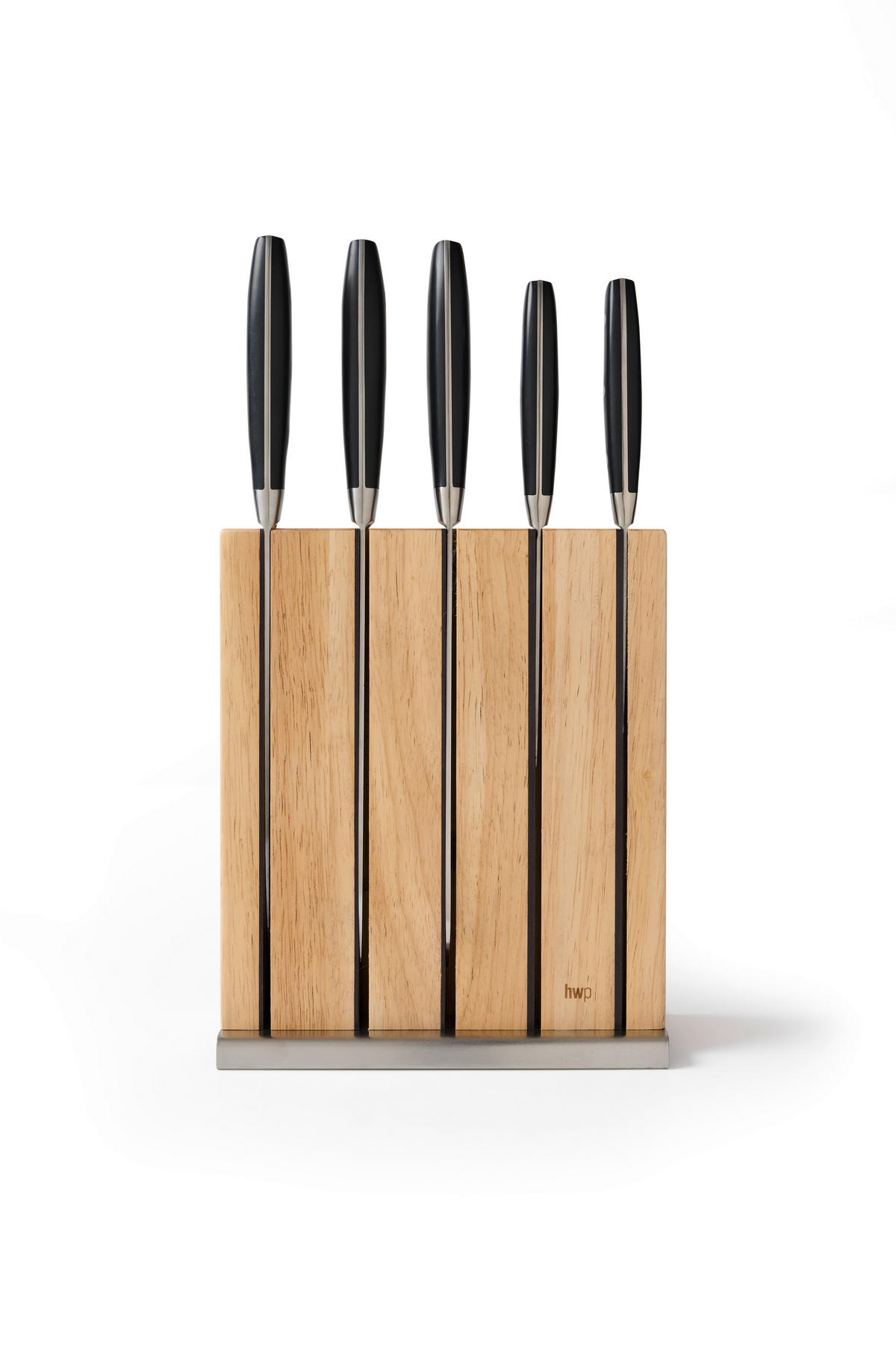 MESSERBLOCK 6-teilig  - Hellbraun/Schwarz, Basics, Holz/Kunststoff - Homeware Profession.
