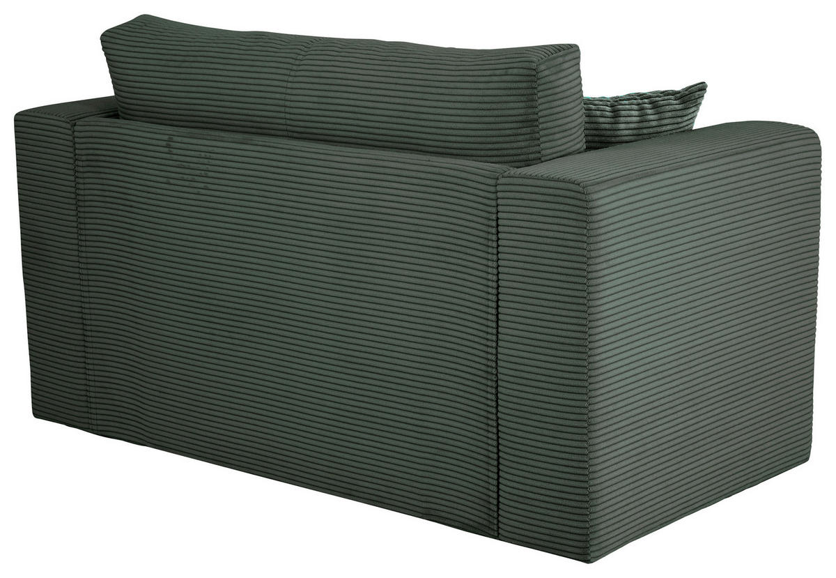 JUGEND- UND KINDERSOFA Cord Dunkelgrün  - Dunkelgrün/Schwarz, KONVENTIONELL, Textil (136/78/72cm) - Xora