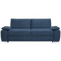 SCHLAFSOFA Cord Blau, Dunkelblau  - Chromfarben/Blau, Design, Kunststoff/Textil (258/100/148cm) - Stylife