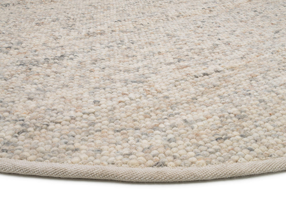 HANDWEBTEPPICH HELSINKI - Beige, Basics, Textil (150/150cm) - Linea Natura
