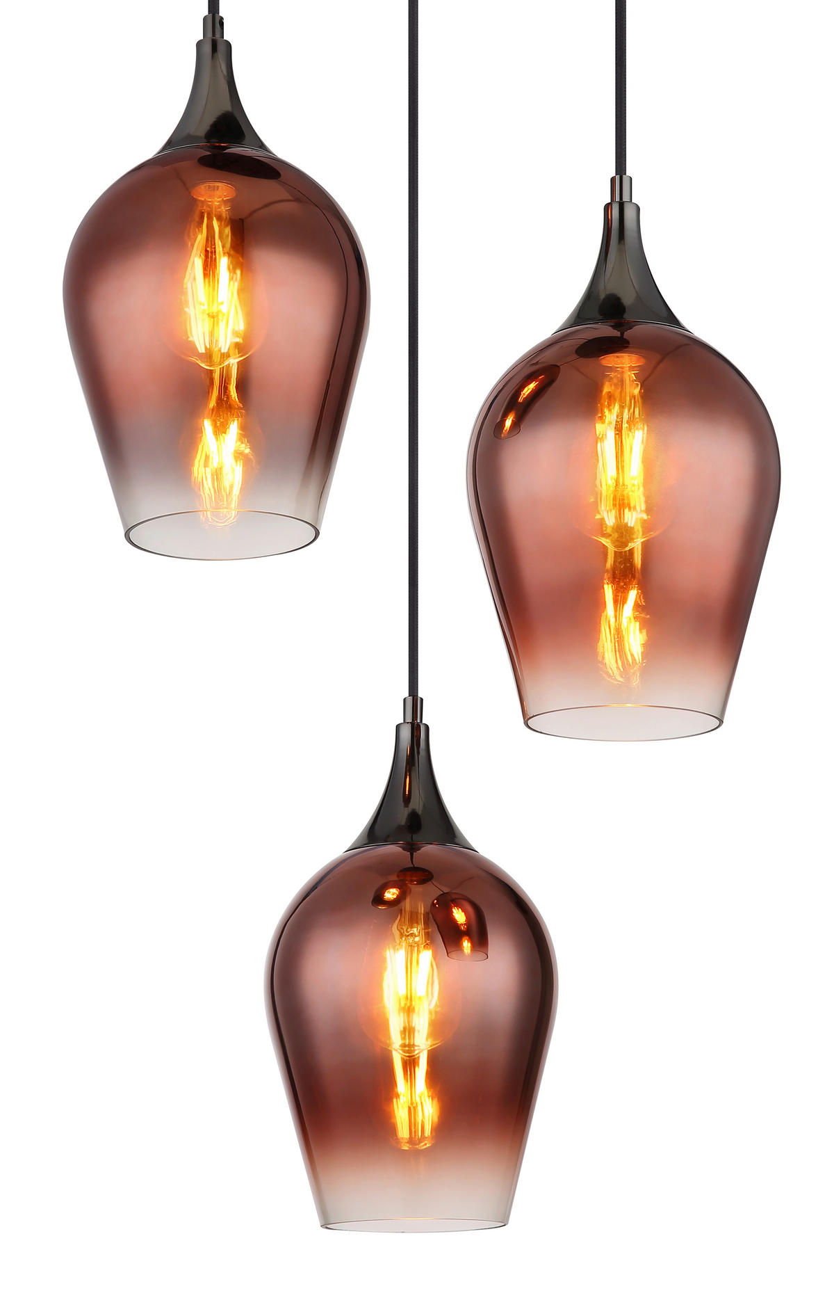 VISEČA SVETILKA  LAVUS      45/120 cm      E27 - rdeča/črna, Design, kovina/steklo (45/120cm) - Globo