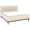 POLSTERBETT 180/200 cm,  in Creme, Matratze, Lattenrost, Bettkasten, H2 + H2 = mittel  - Creme/Graphitfarben, Design, Holz/Textil (180/200cm) - Musterring