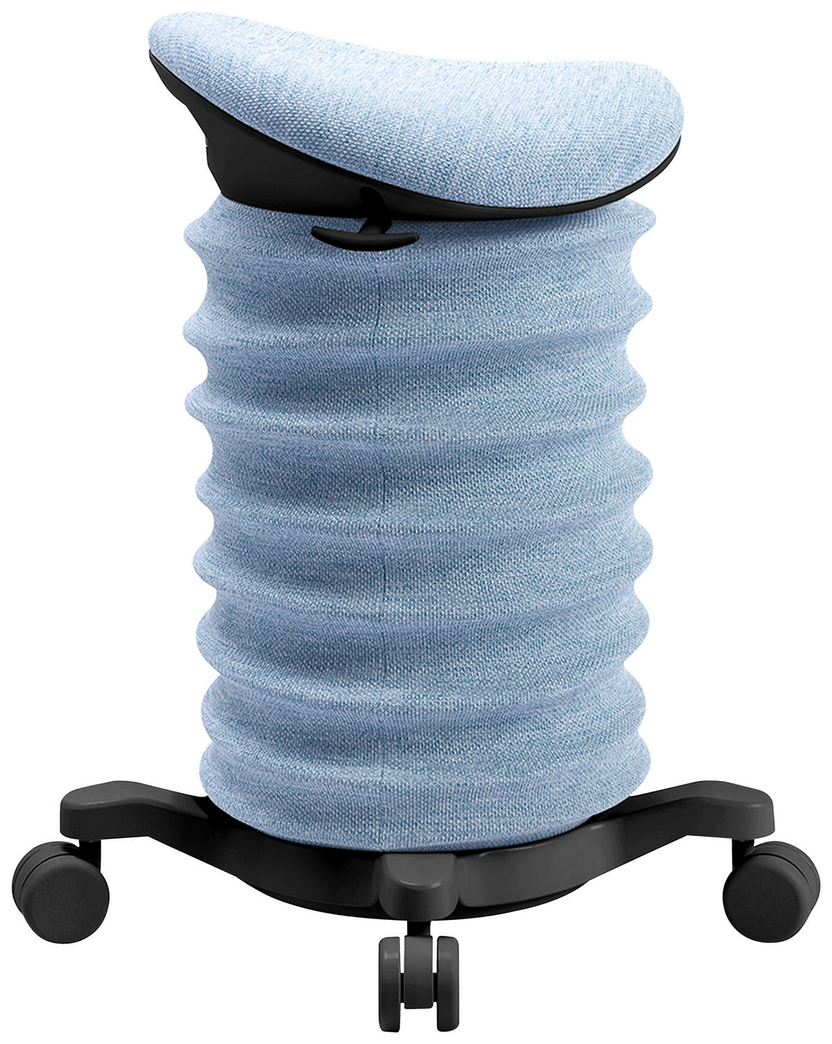 BÜROHOCKER Schwarz, Hellblau  - Schwarz/Hellblau, Design, Kunststoff/Textil (37,5/58-70/36cm) - Topstar