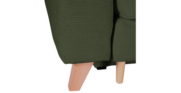 ECKSOFA Grün Cord  - Buchefarben/Grün, Design, Holz/Textil (271/165cm) - Carryhome