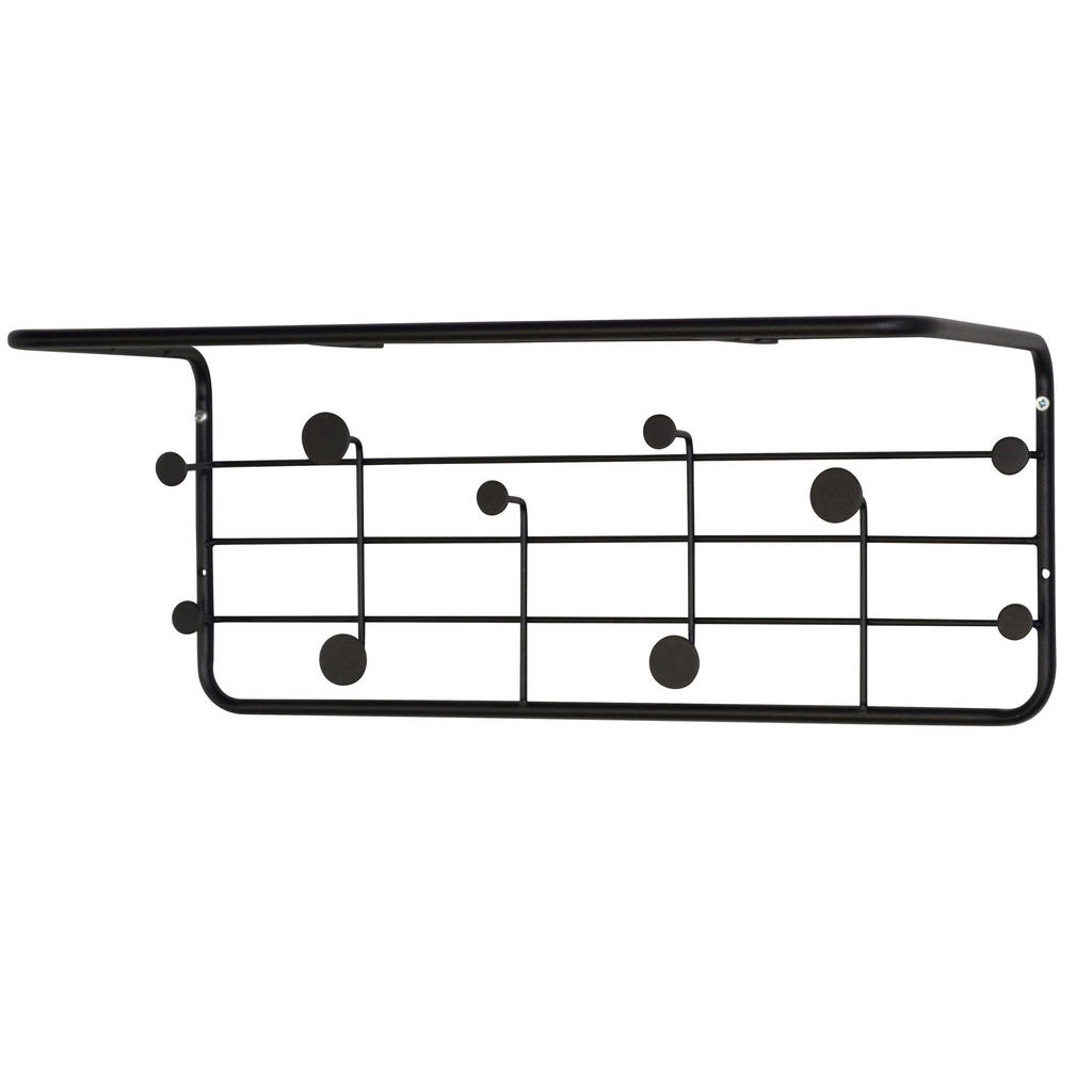 Thumbnail - Mid.you Wandgarderobe, Schwarz, Metall, Uni, 51x21x24 cm, Hutablage, Garderobe, Garderobenleisten & Garderobenhaken