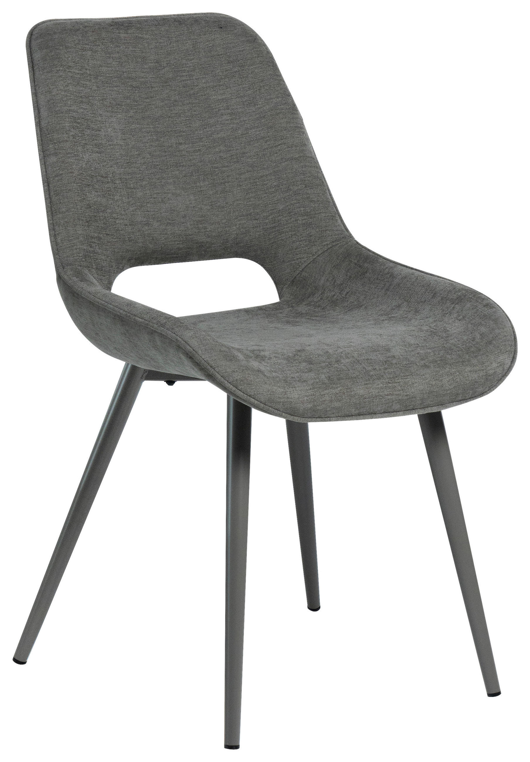 STUHL   Samt  Grau  - Grau, MODERN, Textil/Metall (50/86/62cm) - Livetastic