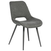 STUHL   Samt  Grau  - Grau, MODERN, Textil/Metall (50/86/62cm) - Livetastic