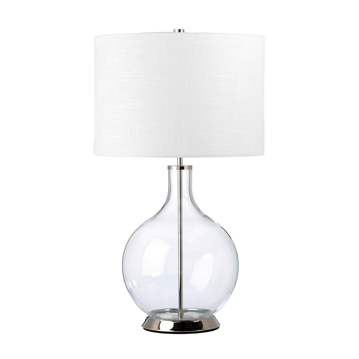 TISCHLEUCHTE - Nickelfarben, Konventionell, Glas/Textil (36/67cm) - Elstead Lighting