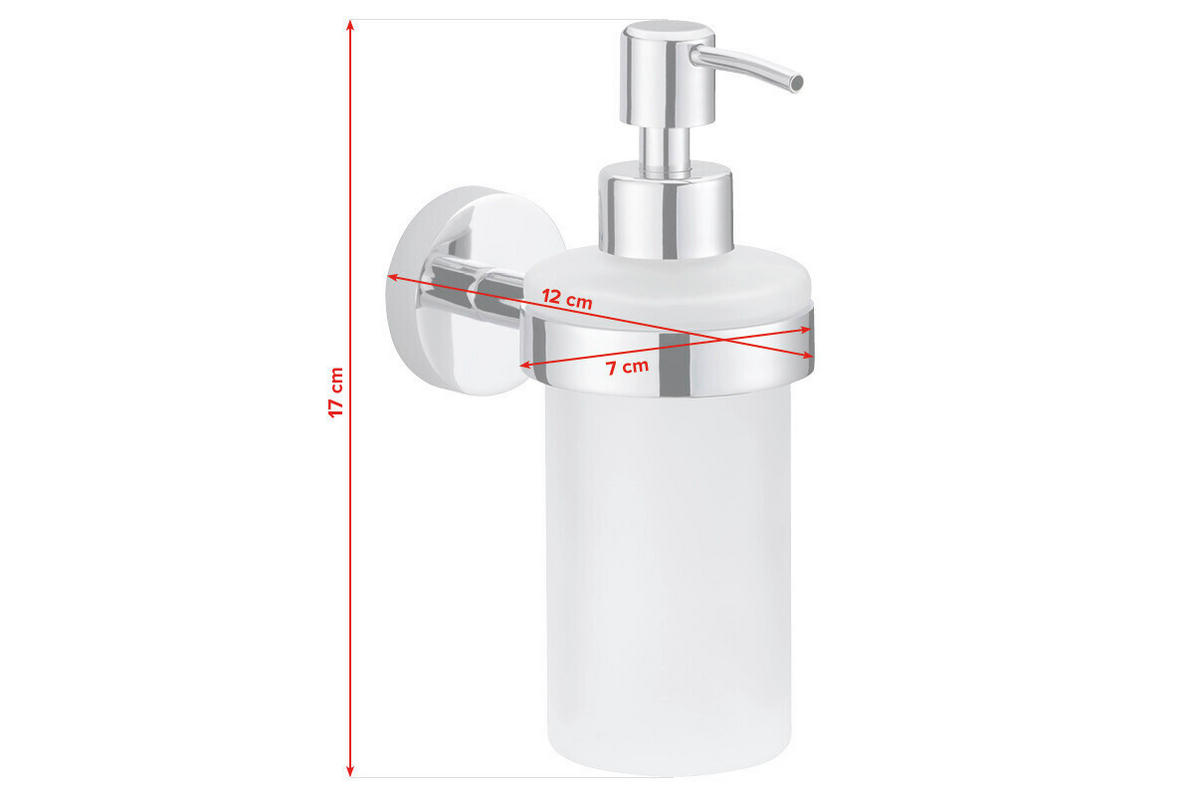 SEIFENSPENDER SMOOZ  - Chromfarben/Weiß, Basics, Glas/Metall (7/17/12cm) - Tesa