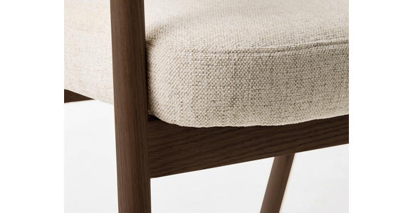 ARMLEHNSTUHL   Chenille  - Sandfarben/Dunkelbraun, KONVENTIONELL, Holz/Textil (63/81/63cm) - Ambia Home